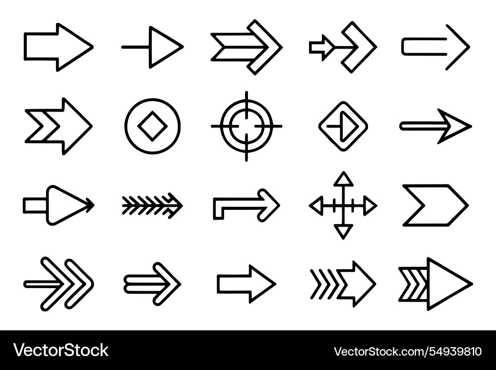 Collection different arrows on flat style for web Collection different arrows on flat style for web vector image