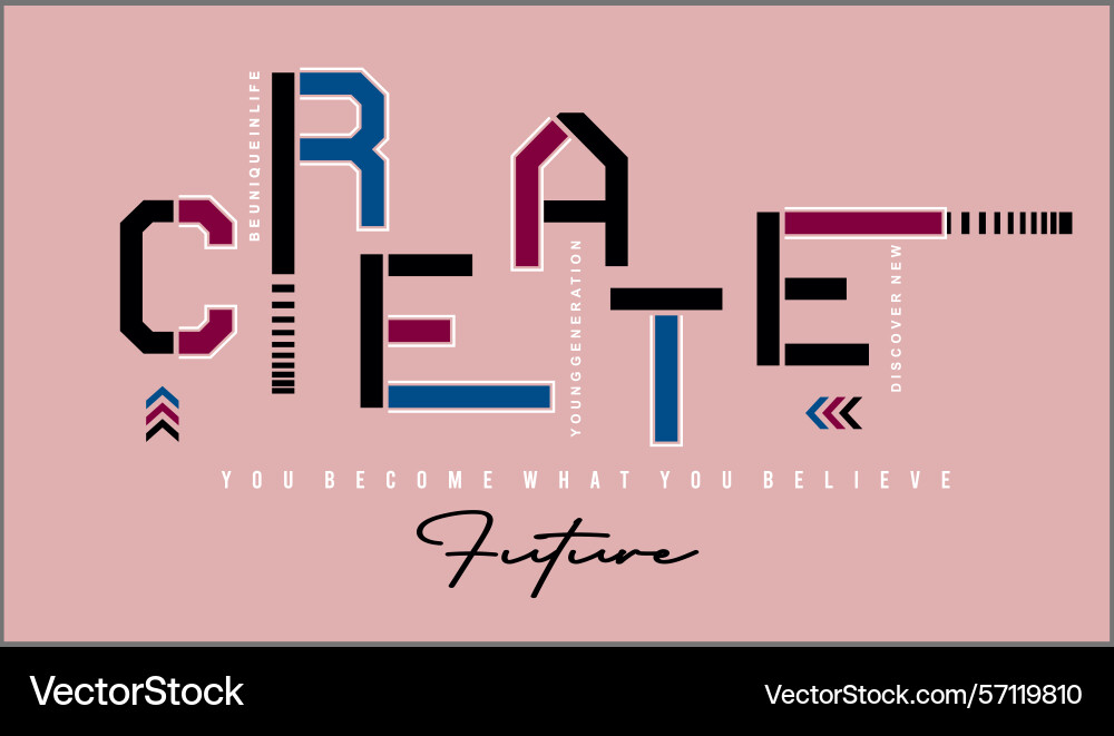 Create typography design misaligned with multi vector image
