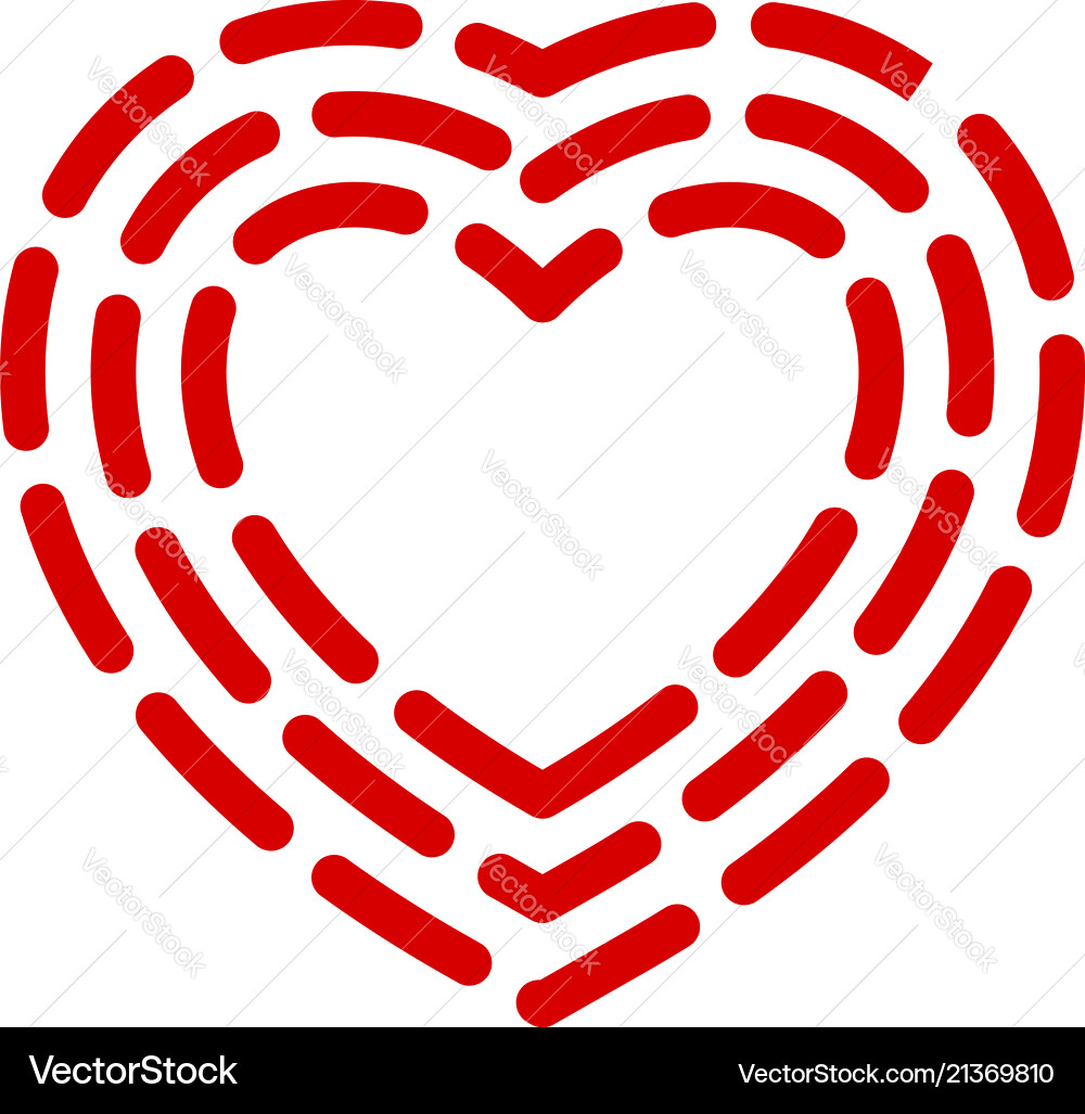 Dashed line heart icon simple style Vector Image