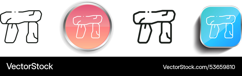 Dolmen icon thin linear regular and button style vector image