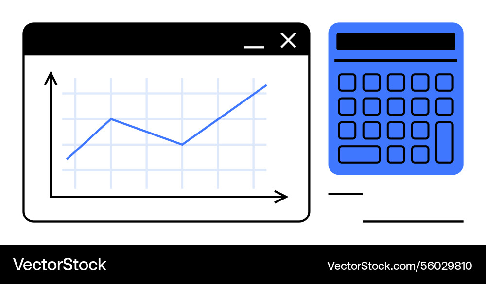 Financial data analysis with line graph Vector Image