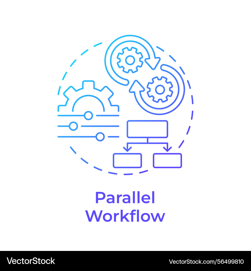 Parallel workflow blue gradient concept icon Parallel workflow blue gradient concept icon vector image