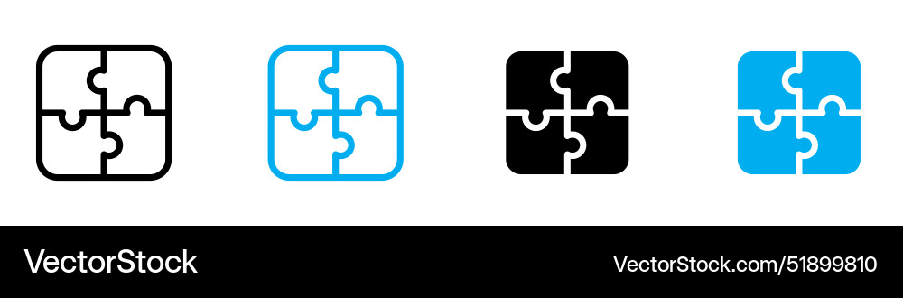 Puzzle icon set collection for web Vector Image