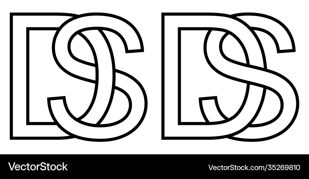SD & DS Interlocked S Logo Vector Image