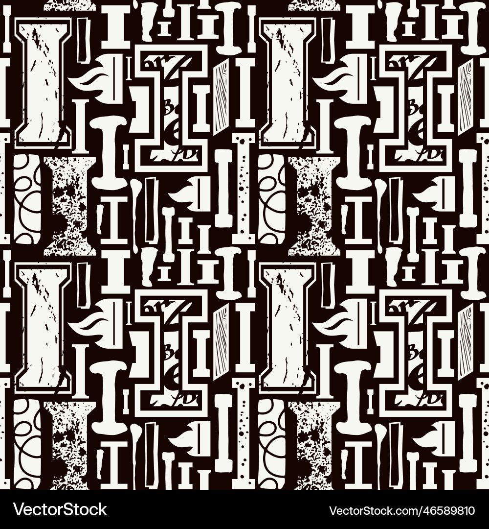 Seamless pattern with letters i in typographic Seamless pattern with letters i in typographic vector image