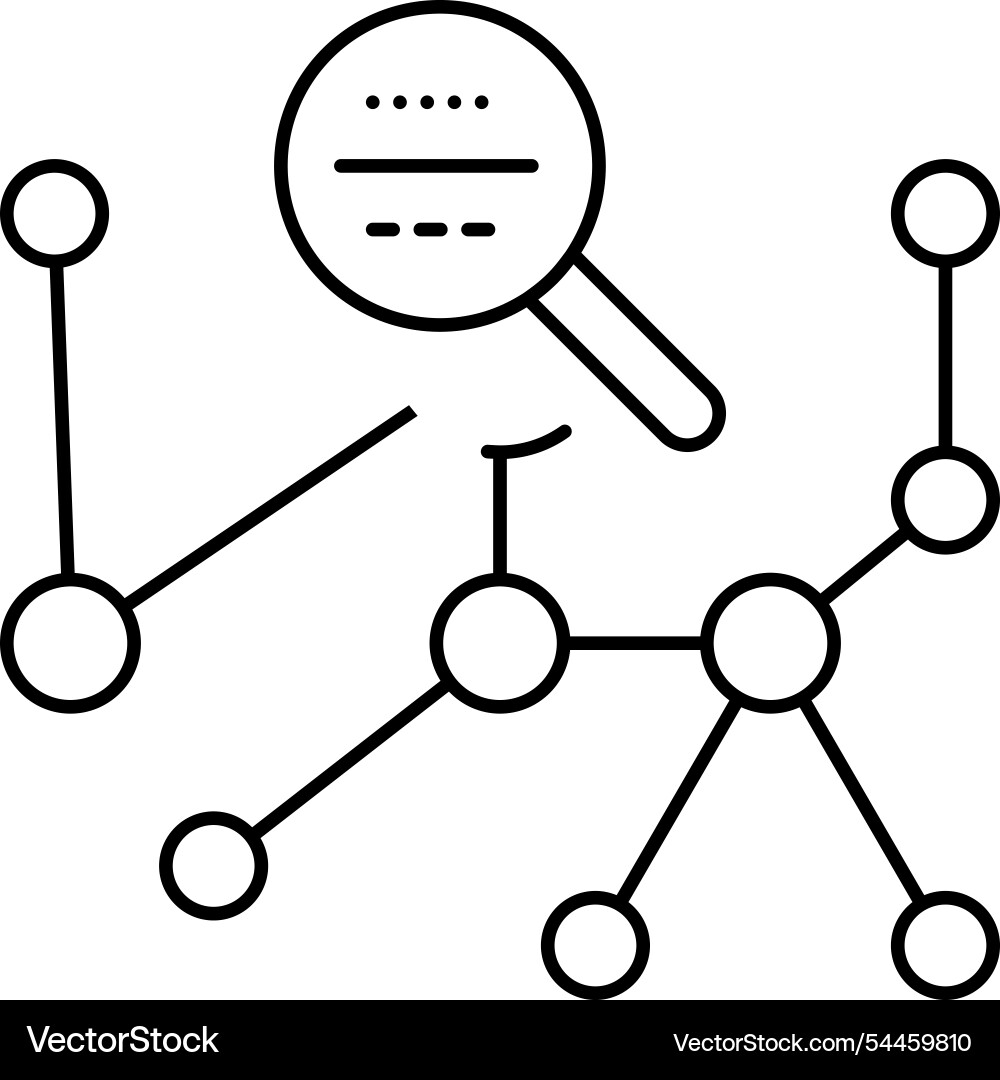 Search algorithm line icon Search algorithm line icon vector image