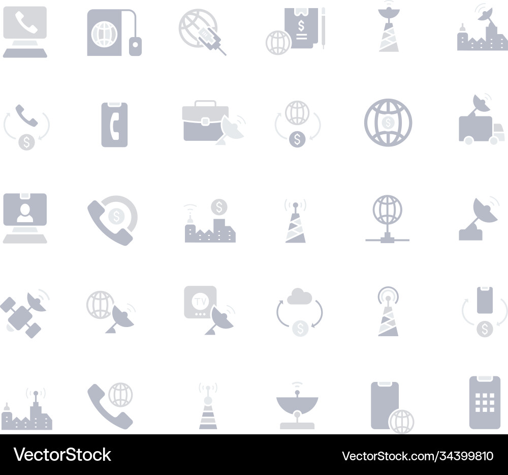 Set simple icons communication service Set simple icons communication service vector image