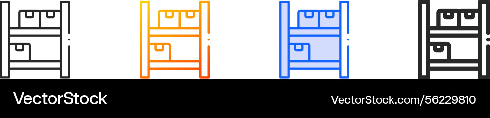 Shelf iconthin linear gradient blue stroke Vector Image