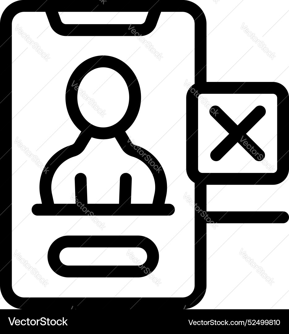 Smartphone showing deleting user profile Smartphone showing deleting user profile vector image