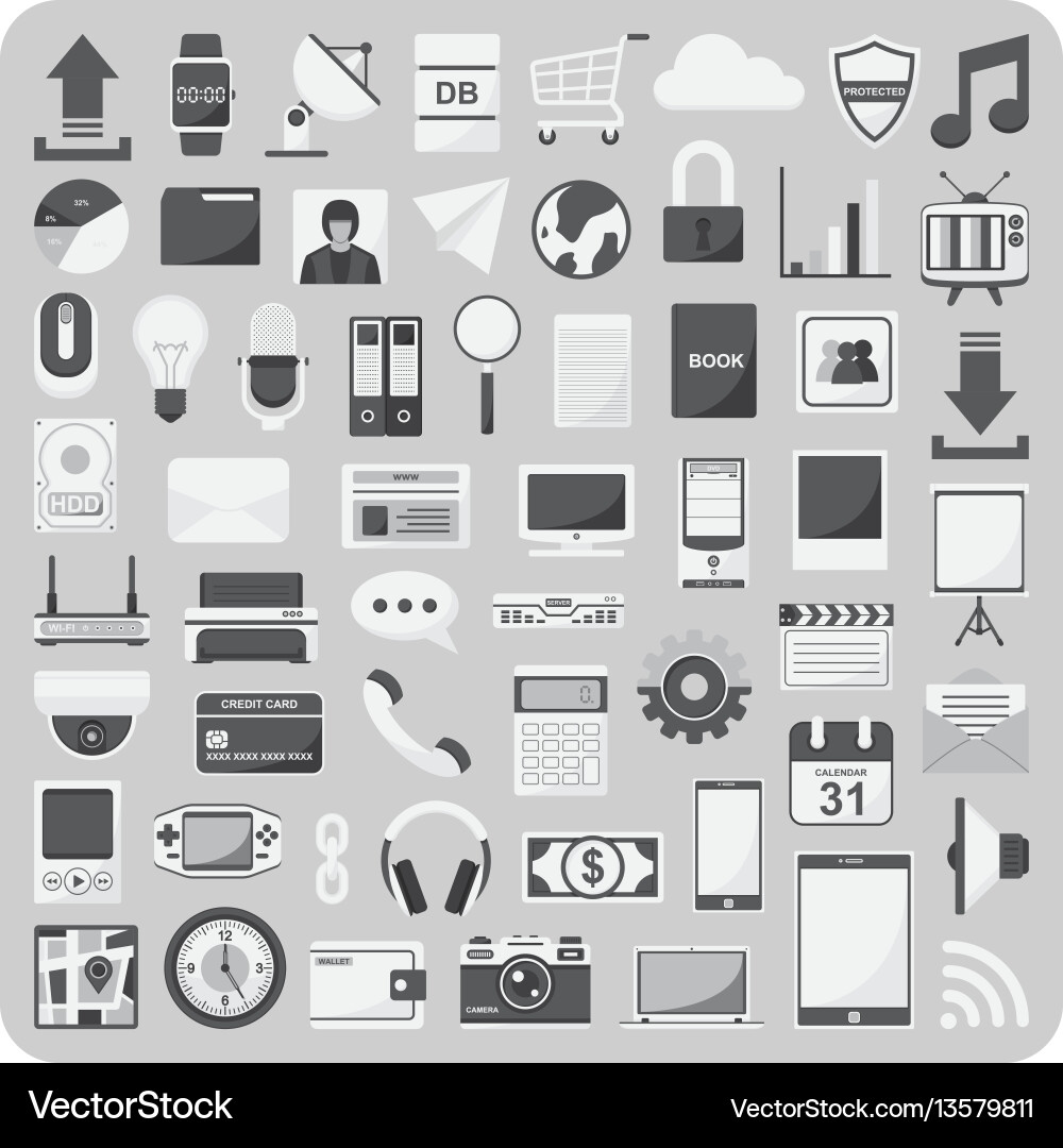 Cloud Computing Icons Set vector image