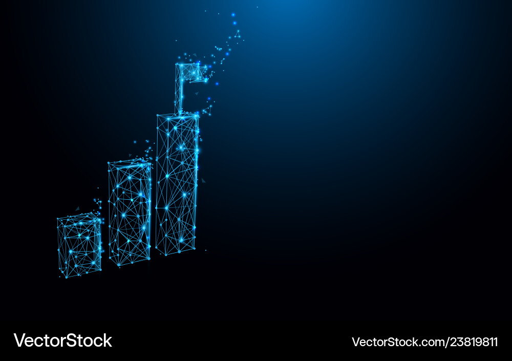 Growing Graph Particle Icon vector image