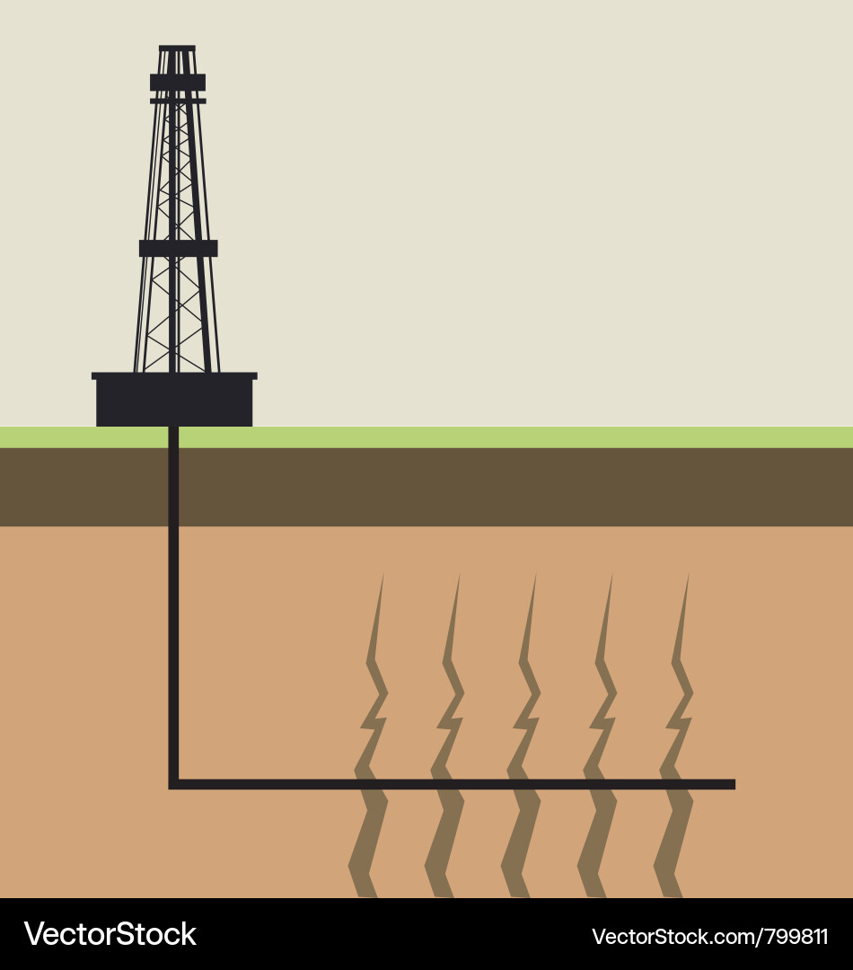 Hydraulic Fracking Process vector image