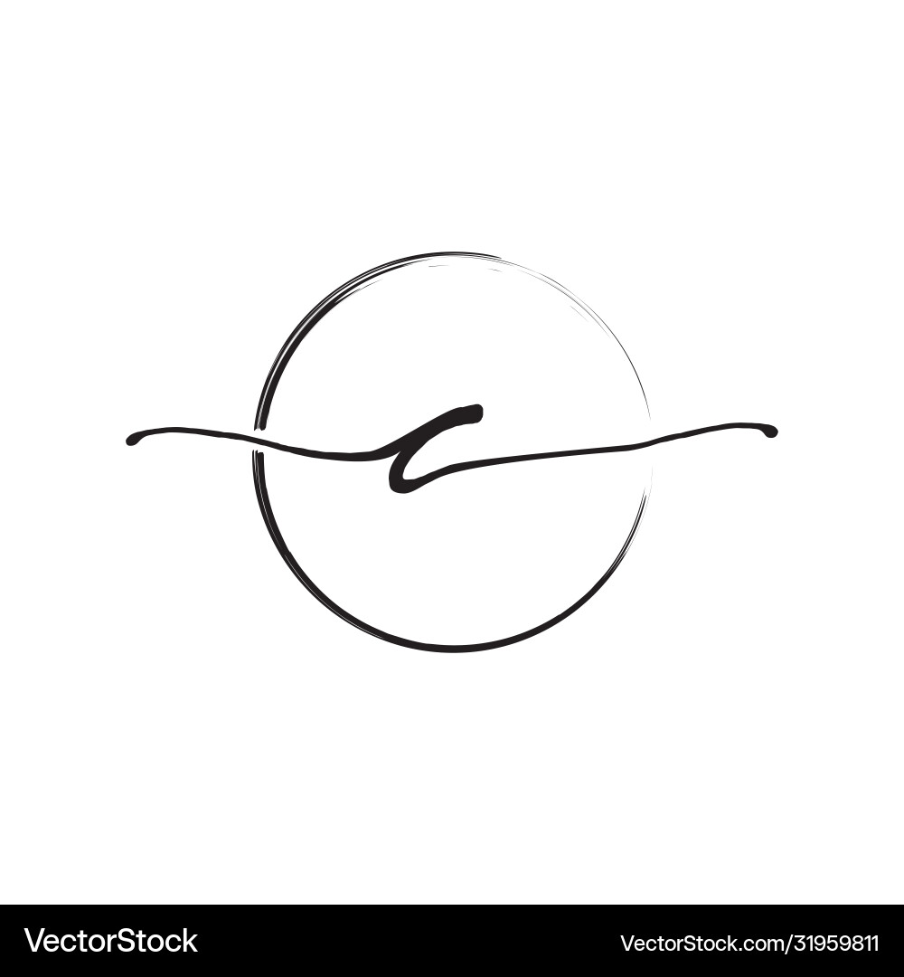 Lowercase 'C' with Circle Brush vector image