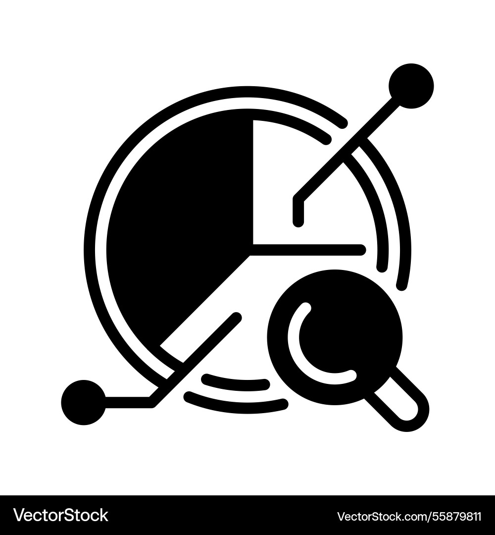 Pie chart analysis line icon linear style sign Vector Image
