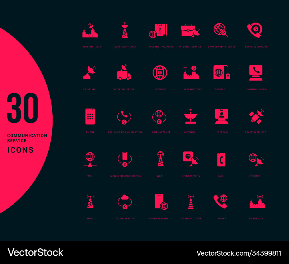 Set simple icons communication service Set simple icons communication service vector image