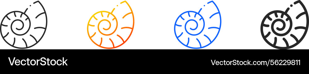 Shell iconthin linear gradient blue stroke Vector Image