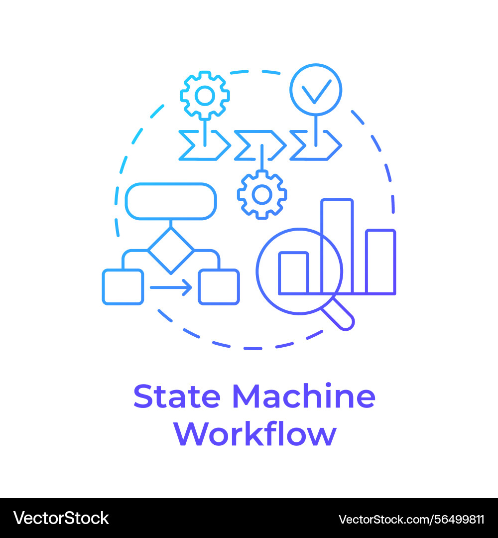 State machine workflow blue gradient concept icon State machine workflow blue gradient concept icon vector image