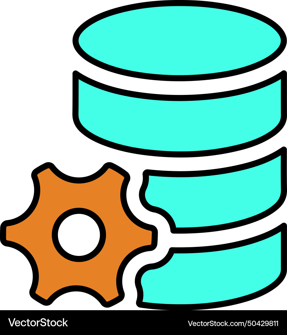 Storage database setting icon vector image