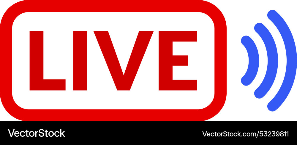 Streaming icon representing live broadcasting Streaming icon representing live broadcasting vector image