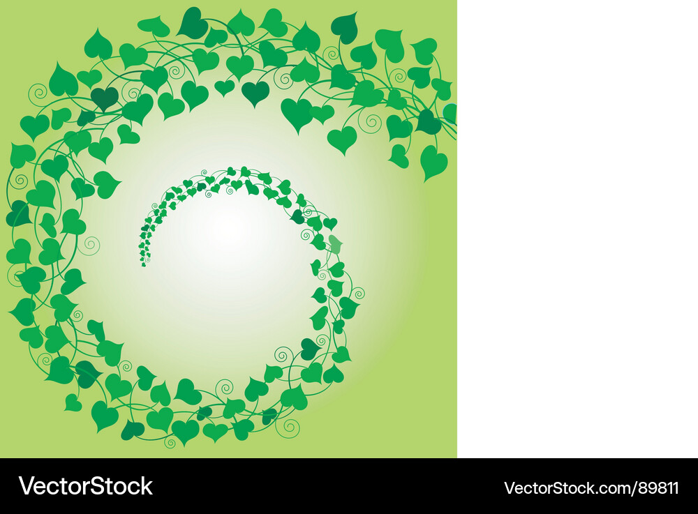 Swirl of hearts green Vector Image