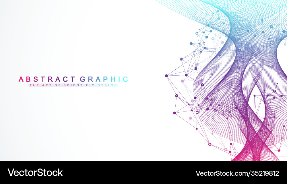 Big genomic data visualization dna helix Big genomic data visualization dna helix vector image