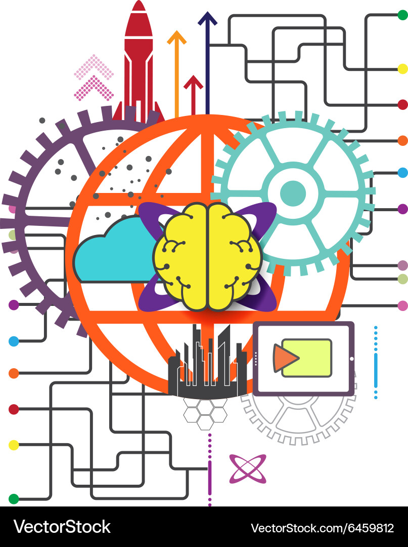 Global network technology concept Royalty Free Vector Image