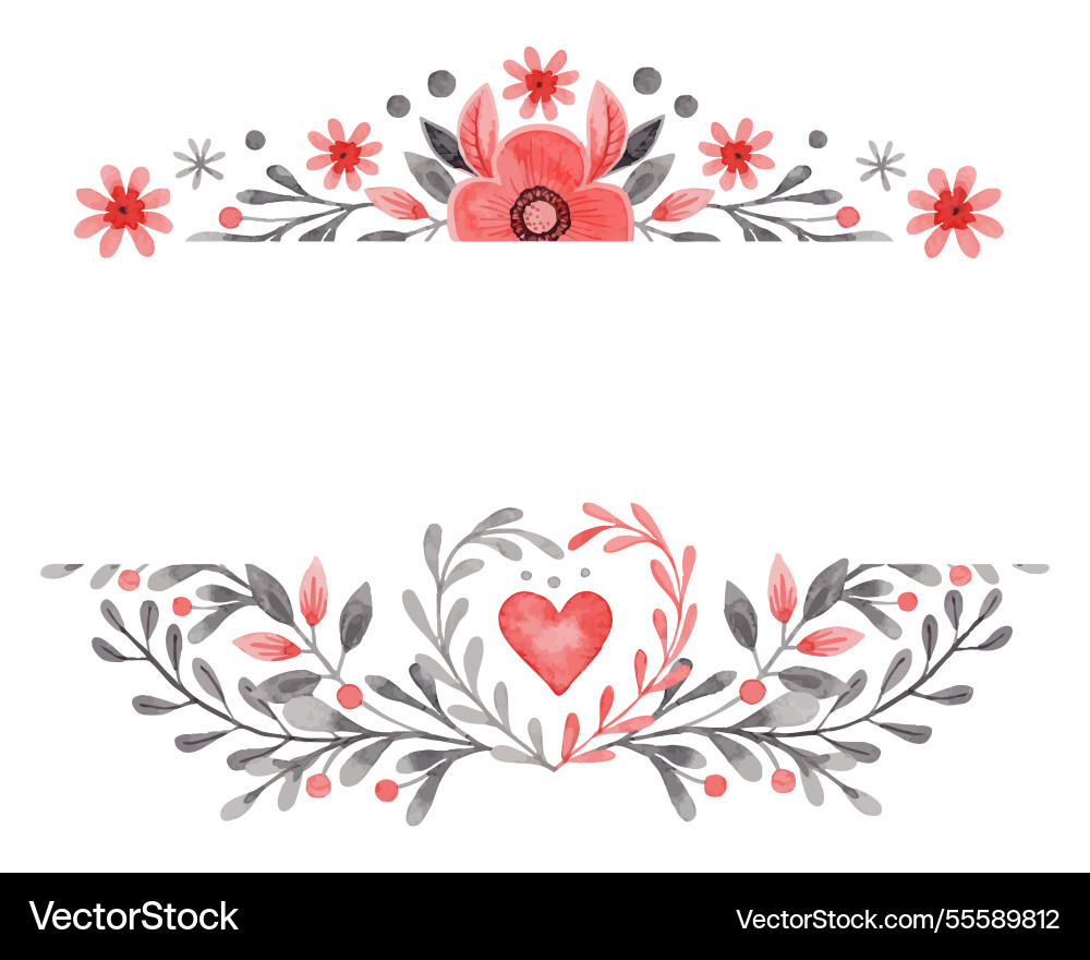 Horizontal border with heart and copy space Vector Image