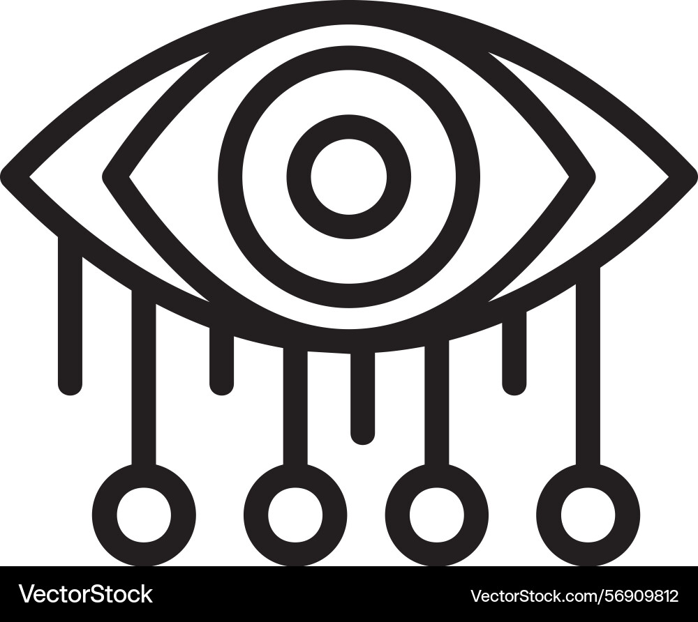 Machine vision linear style icon design Vector Image