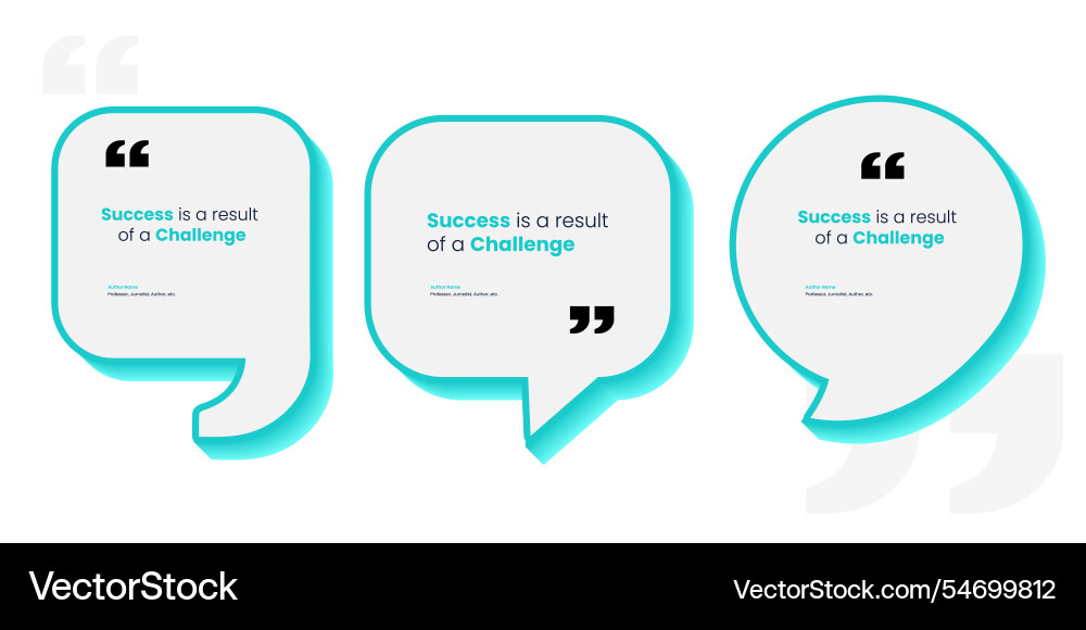 Quote frames blank templates set text in brackets Vector Image
