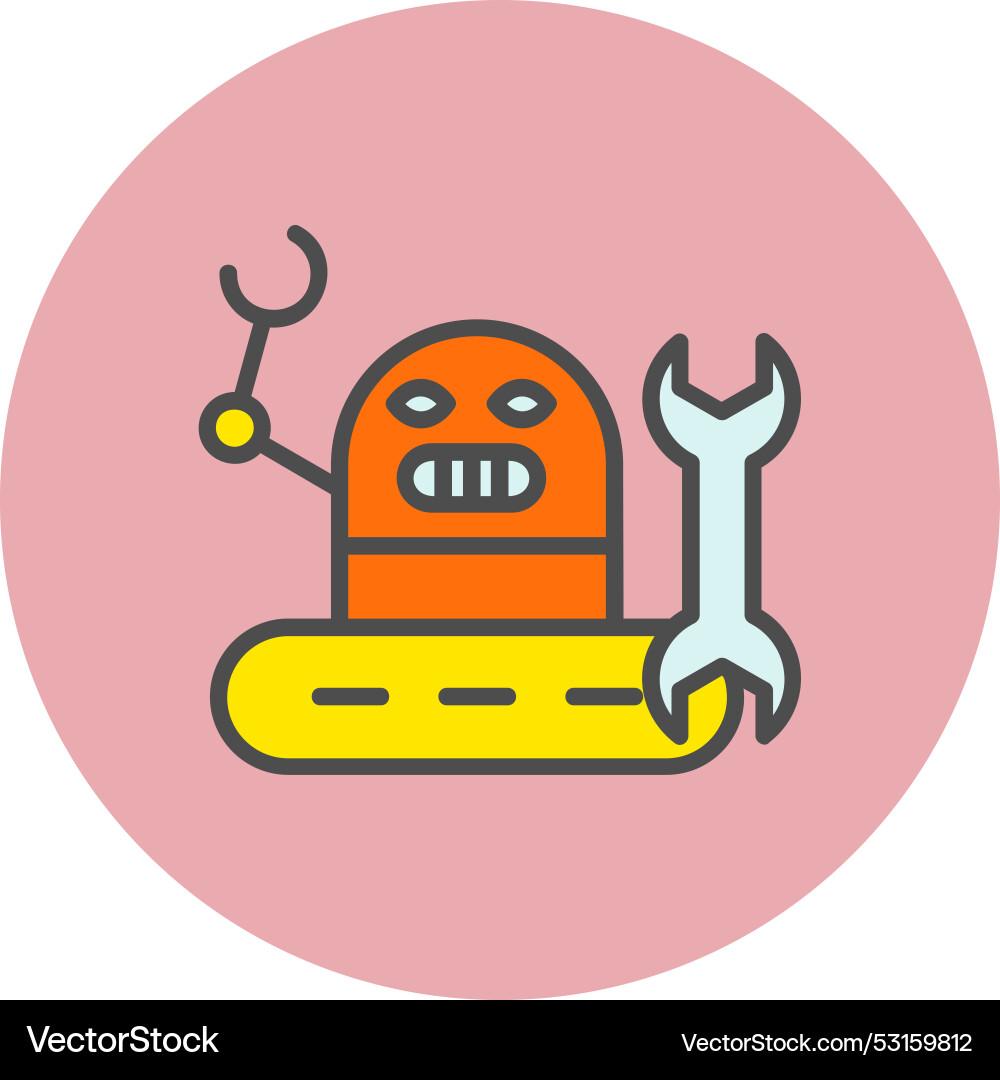 Robotics line filled circle icon Vector Image