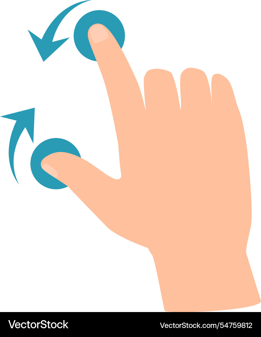 Rotating gesture performed with index finger Vector Image