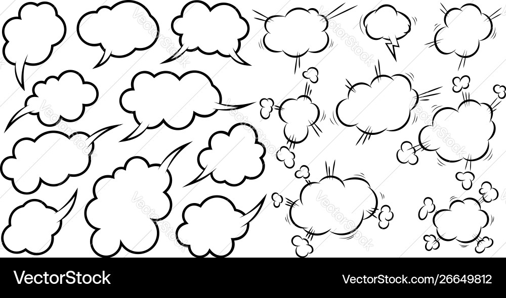 Set empty comic speech bubbles design element Set empty comic speech bubbles design element vector image