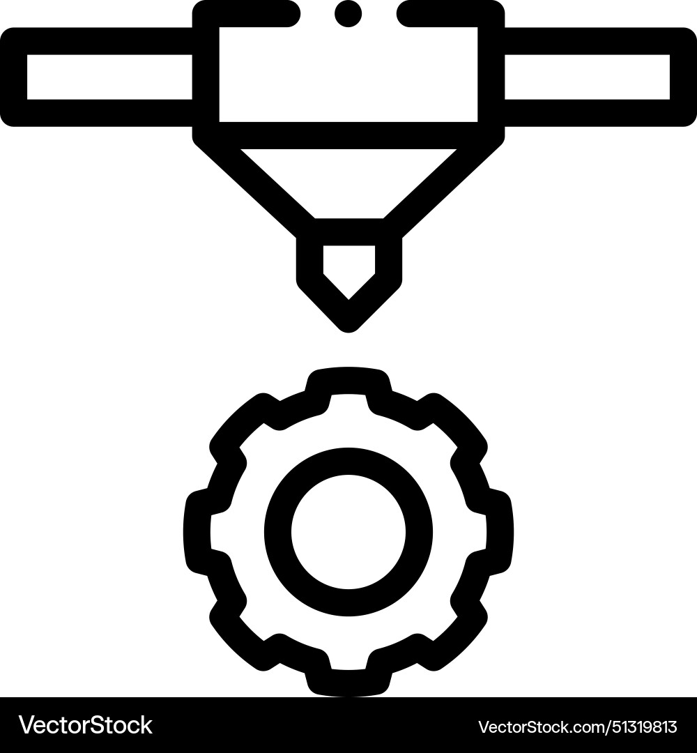 3d printer icon thin linear style design isolated 3d printer icon thin linear style design isolated vector image