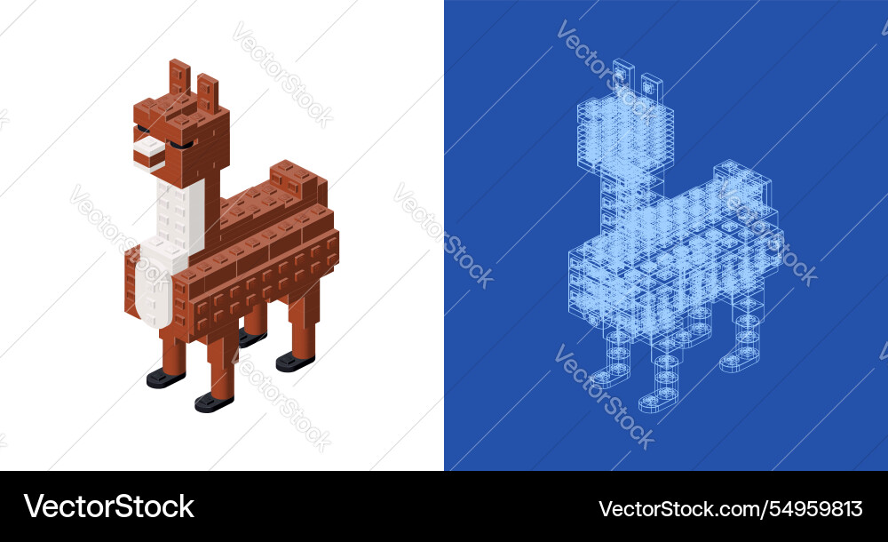 Alpaca blueprint project idea and implementation Alpaca blueprint project idea and implementation vector image