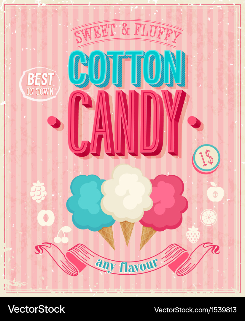 Cotton candy Royalty Free Vector Image - VectorStock