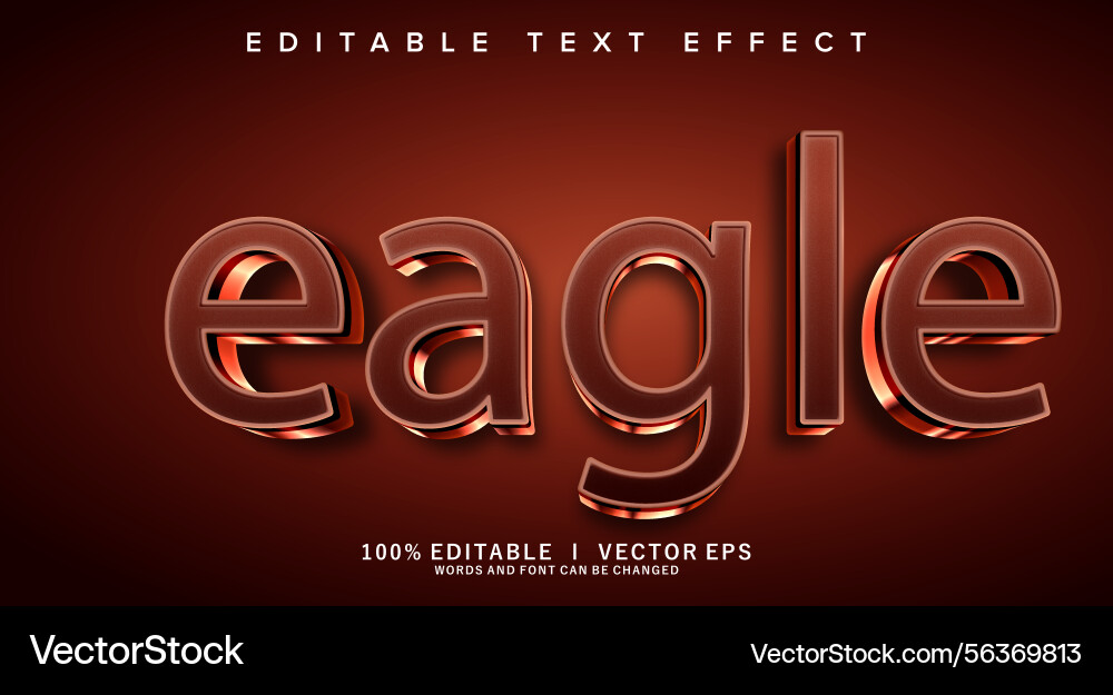 Eagle 3d text effect with modern style design Eagle 3d text effect with modern style design vector image
