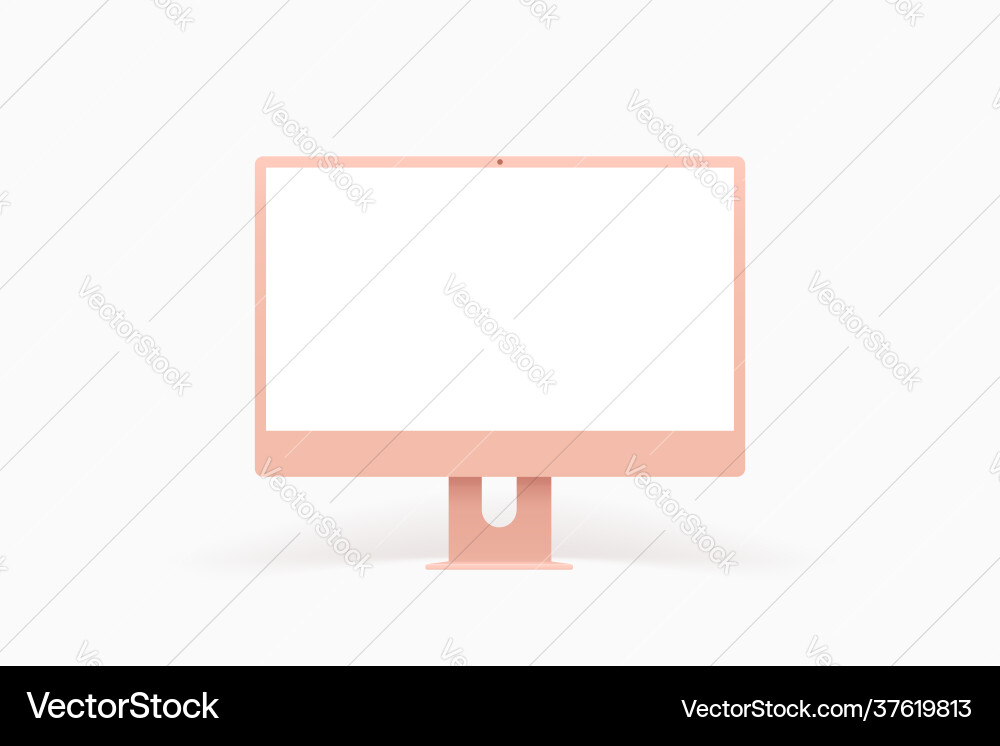 Front view desktop computer template on white Front view desktop computer template on white vector image