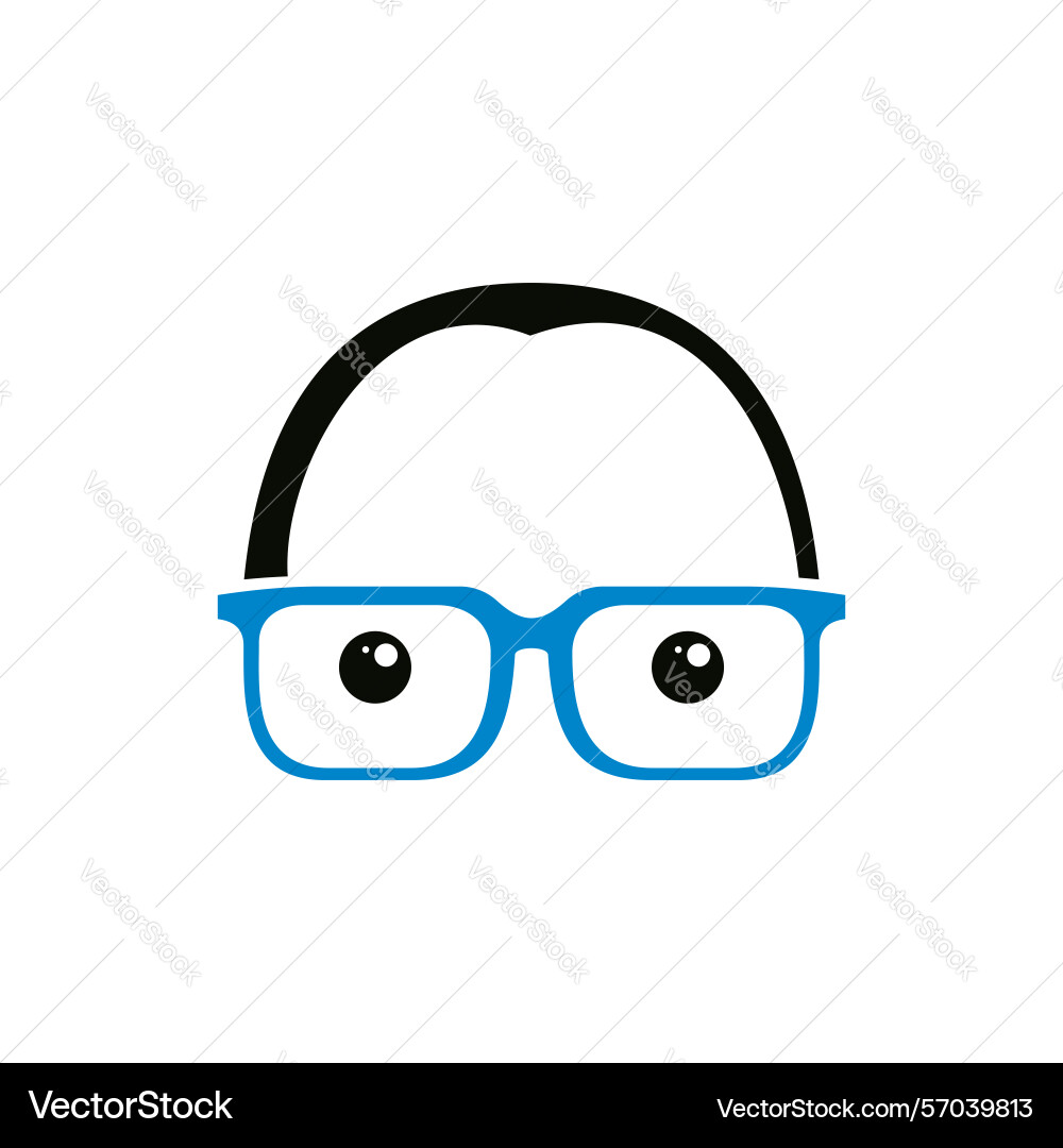 Geek nerd face icon template vector image