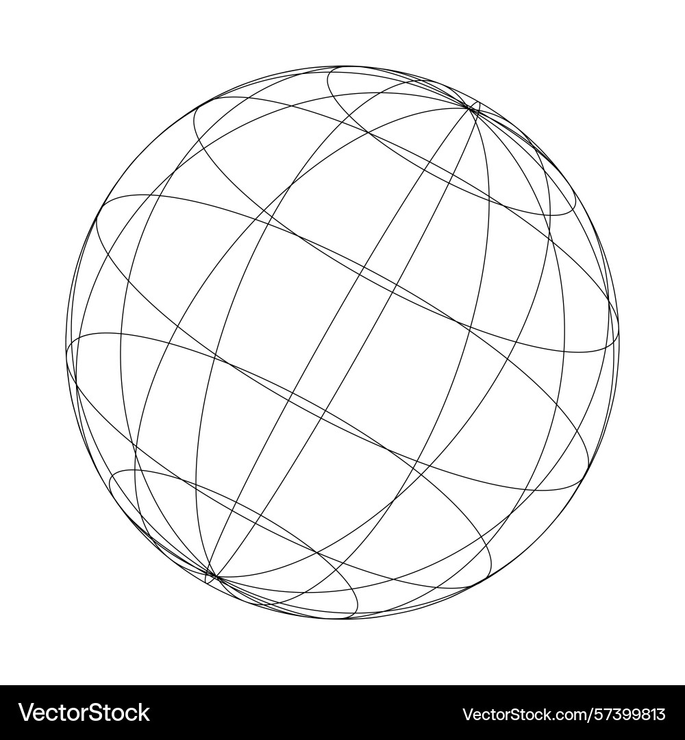 Geometry wireframe shape and grid black color Geometry wireframe shape and grid black color vector image