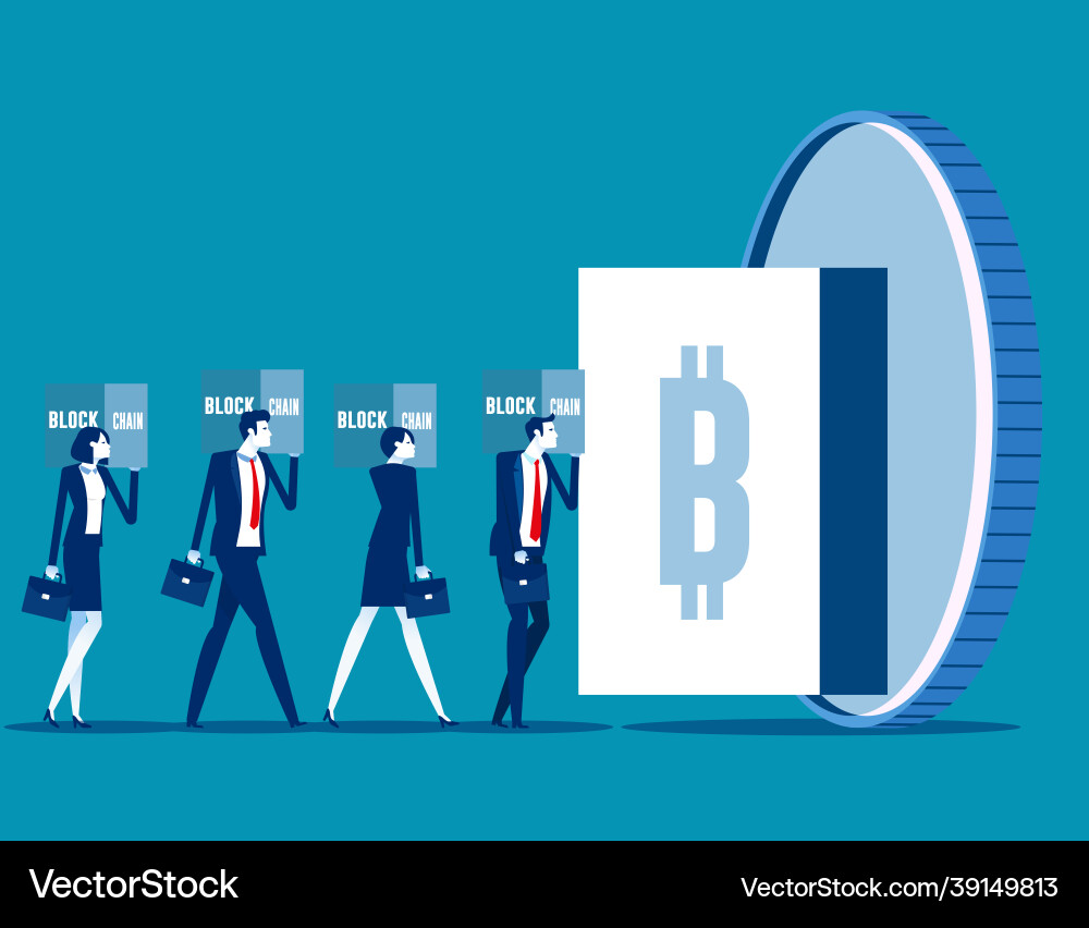 Invest in bitcoin transactions are stored Invest in bitcoin transactions are stored vector image