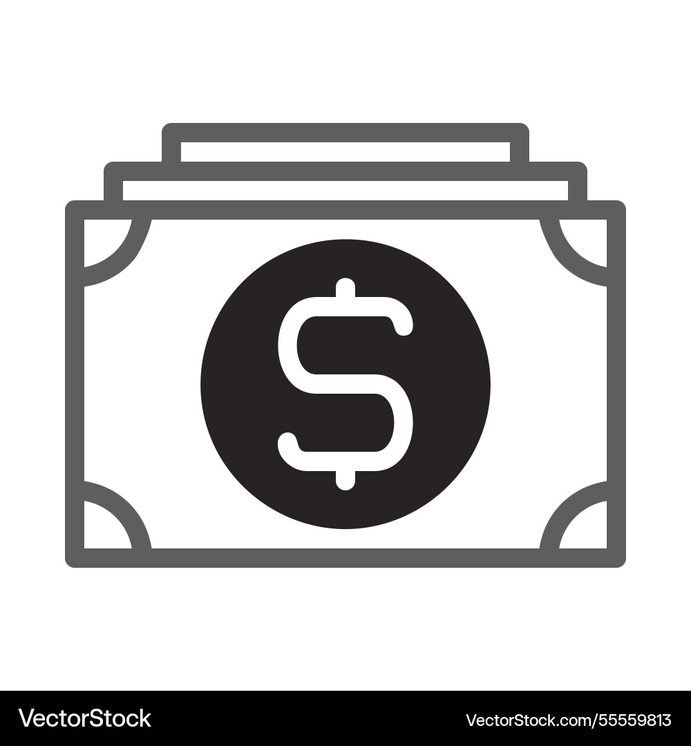 Minimalist dollar currency stack icon design Vector Image