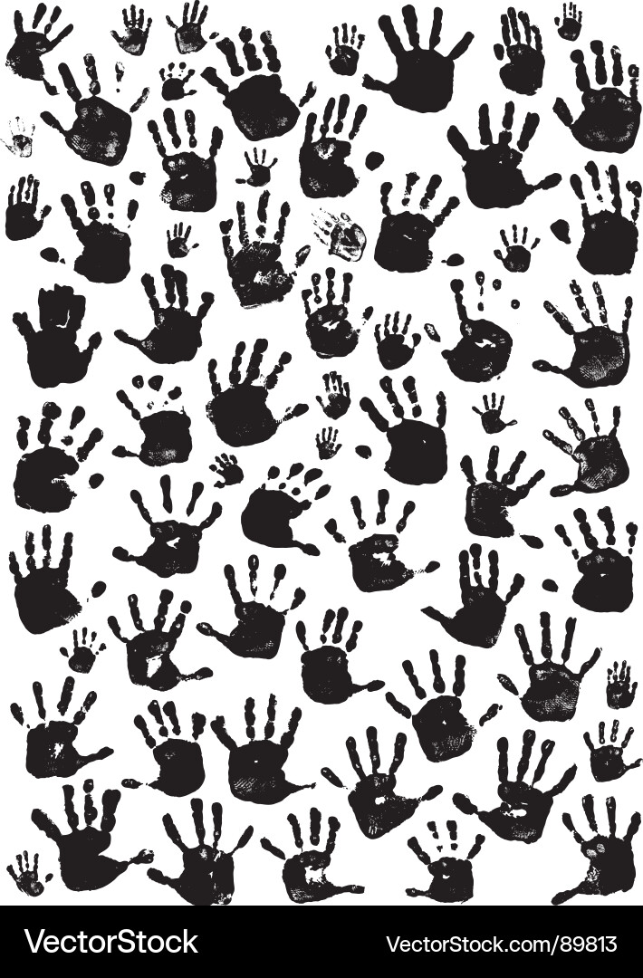 Multiple Handprints Vector Image