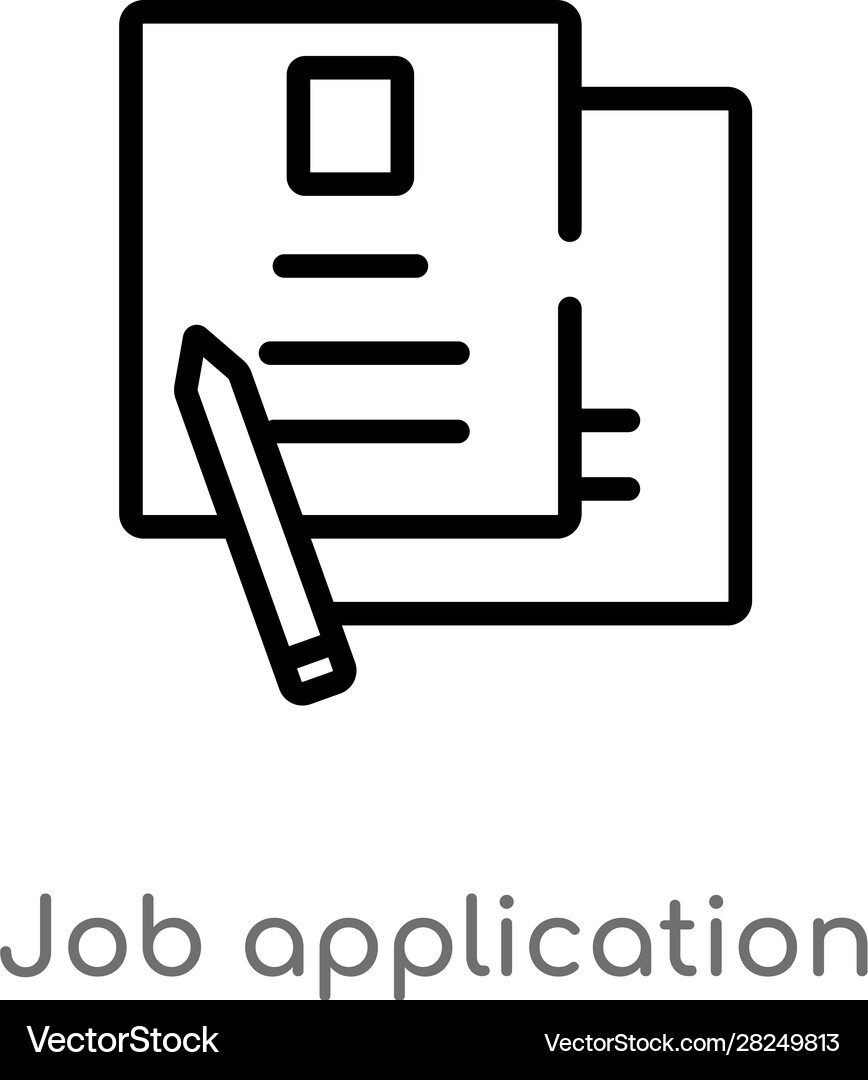 Outline job application icon isolated black – Royalty-Free Vector |  VectorStock, image size:868x1080