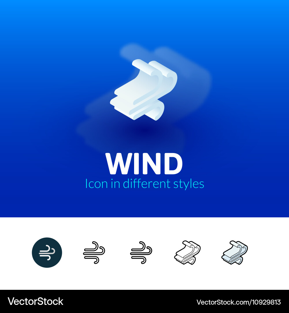 Wind icon in different style vector image