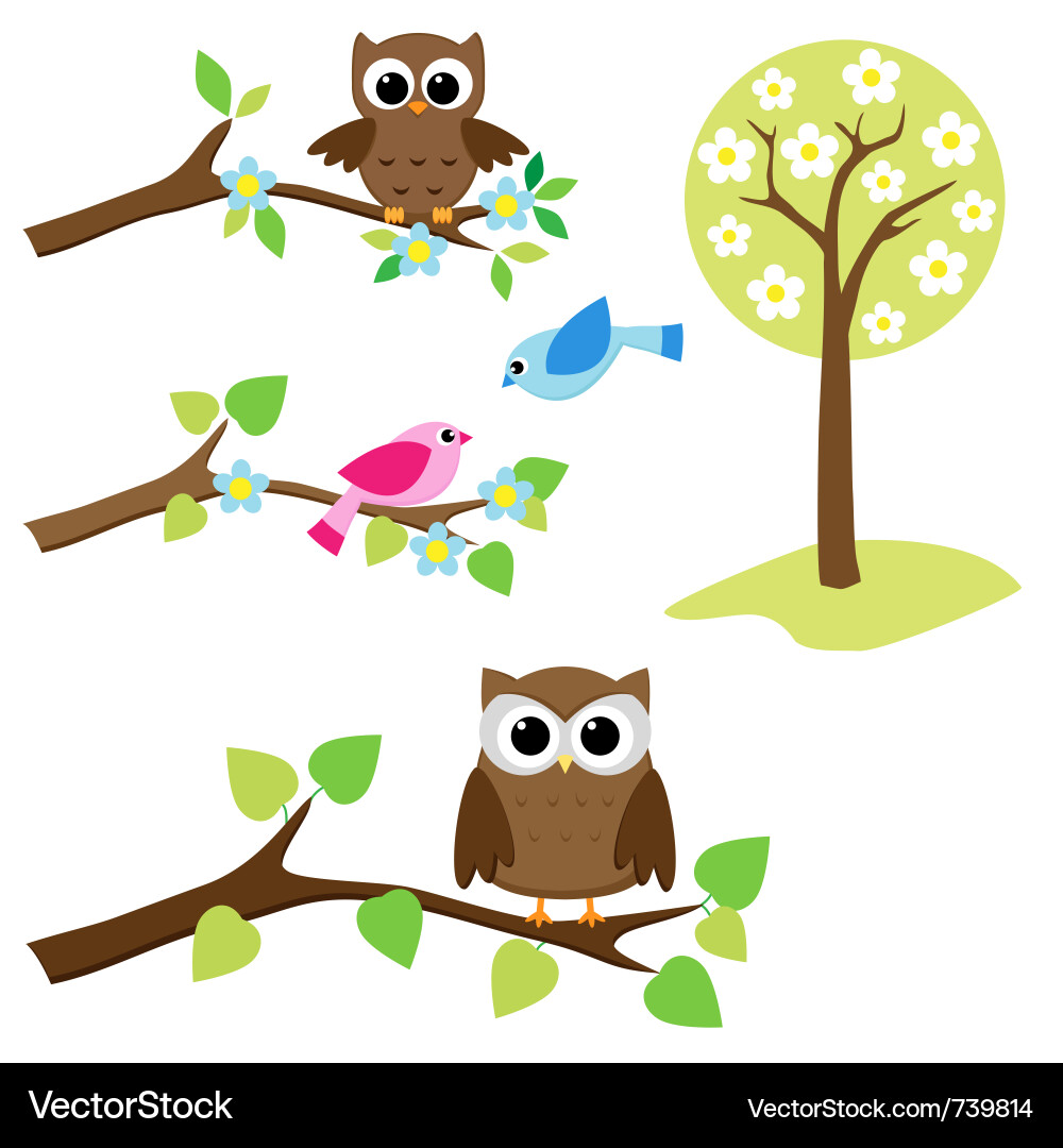Adorable Nature Elements Vector Image