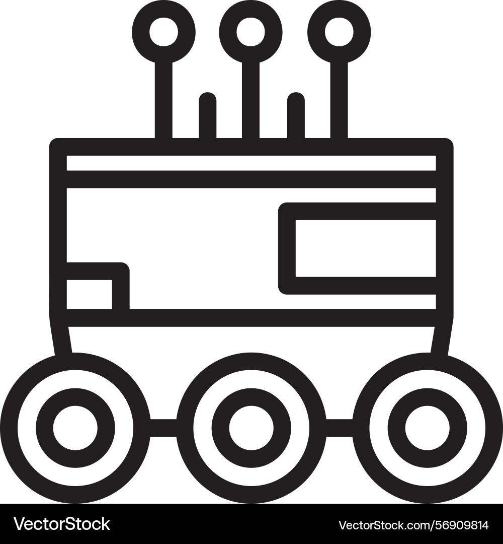 Autonomous delivery robot linear style icon design vector image