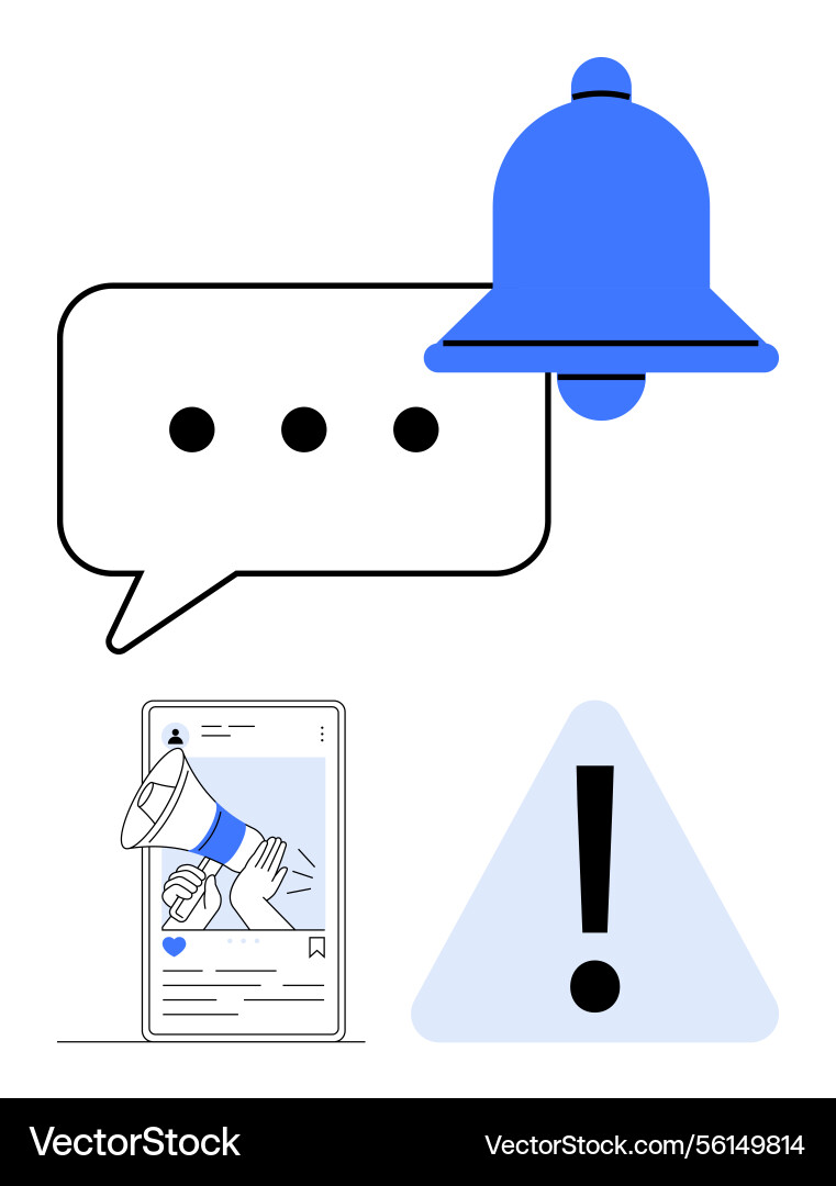 Digital notifications and alerts representation Vector Image