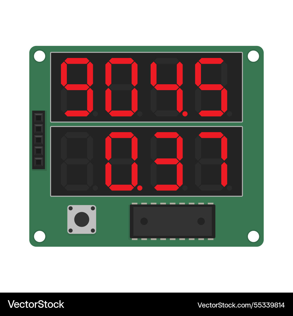 Dual seven segment led display Dual seven segment led display vector image