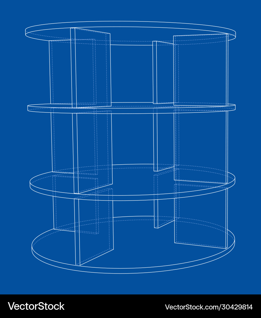 Empty showcase outline rendering 3d vector image