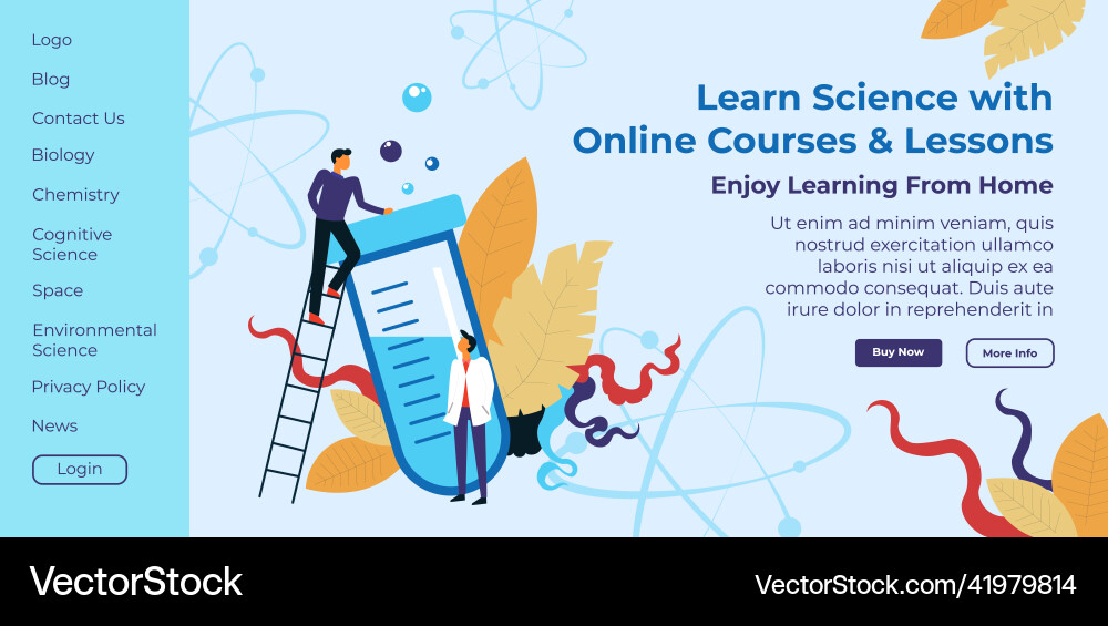 Learn science with online courses and lessons Learn science with online courses and lessons Vector Image